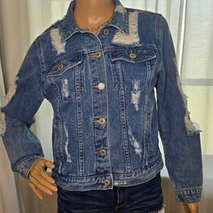 I&M Premium Distressed Jean Jacket Size Small